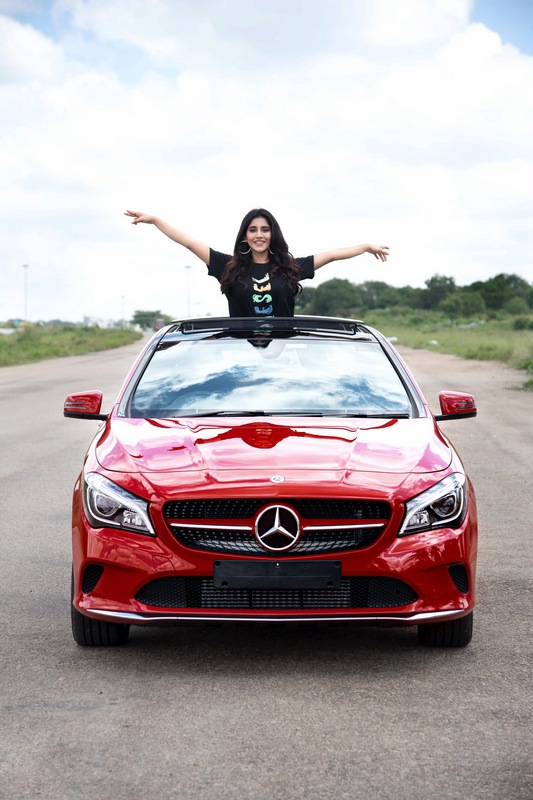 Photo 2of 8 | Nabha-Natesh-Stills-With-Her-New-Mercedes-Benz-Car-07 | Mercedes Benz | Nabha Natesh Latest Photoshoot