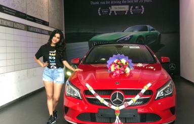 Nabha Natesh Stills With Her New Mercedes Benz Car