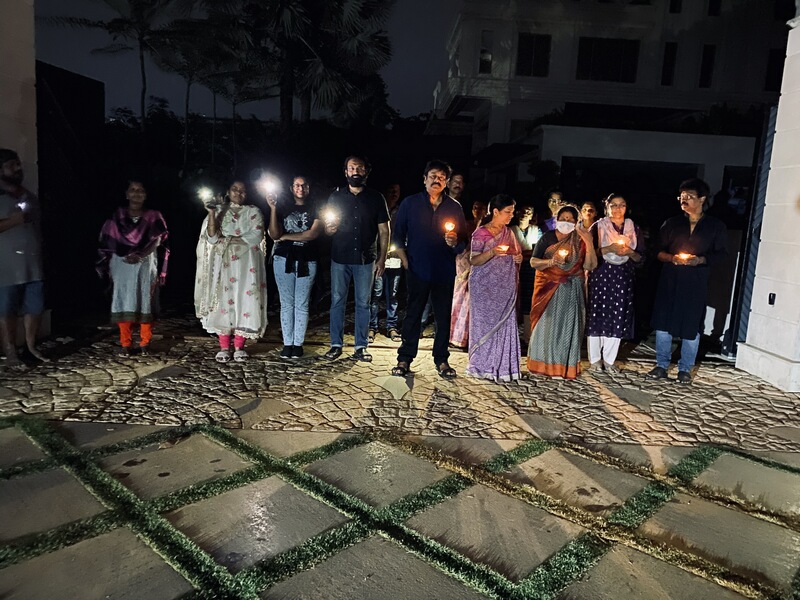 Chiranjeevi Family With Candles Photos