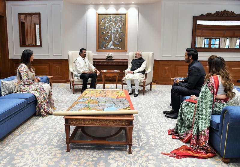 Mohan Babu Family Meets Modi