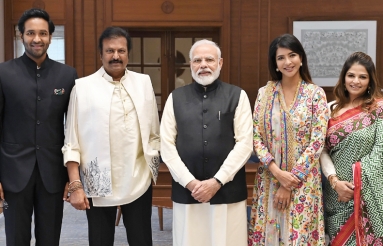 Mohan Babu Family Meets Modi