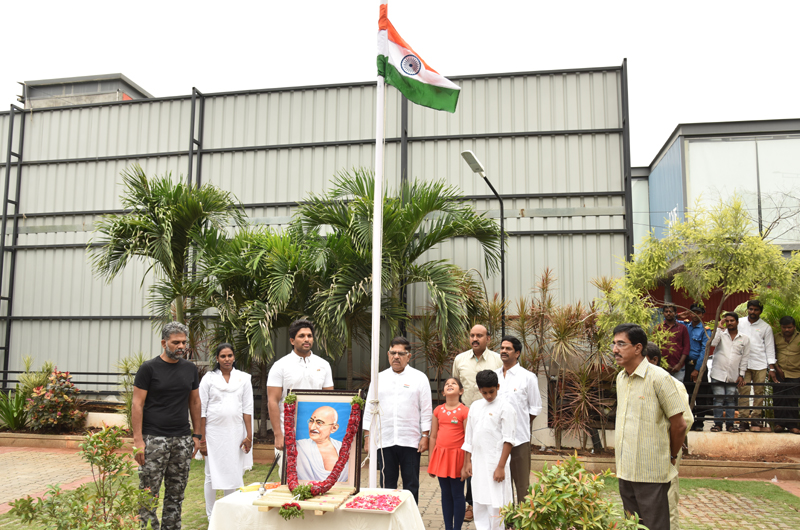 Geetha Arts Office Flag Hoisting Photos