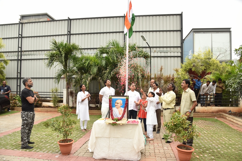 Geetha Arts Office Flag Hoisting Photos