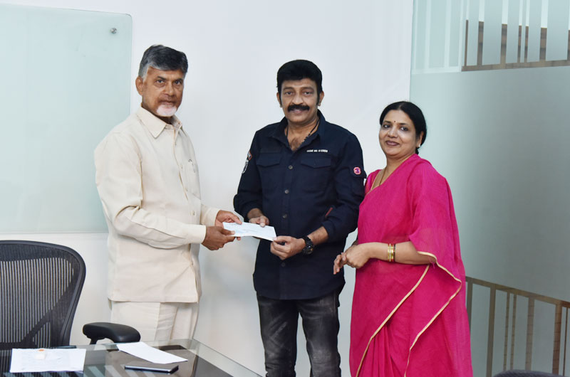 Rajasekhar Jeevitha Donates Titli Cyclone Victims