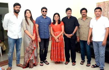 Srinivasa Kalyanam Movie Team At Dwaraka Tirumala