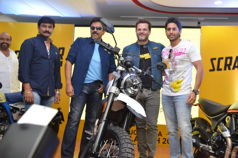 Venkatesh | Venky n Chay Launched Scrambler Ducati Bike in Hyd Pictures | Venky-n-Chay-Launched-Scrambler-Ducati-Bike-in-Hyd-05 | Photo 5of 7