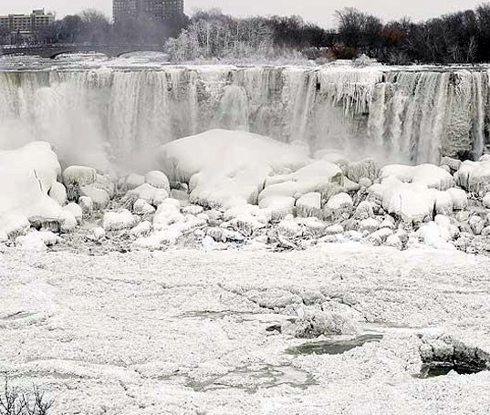 The Famous Niagara Falls Ices Up