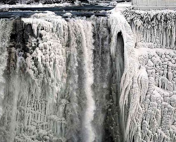 The Famous Niagara Falls Ices Up