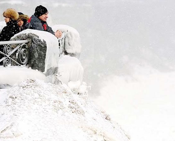 The Famous Niagara Falls Ices Up