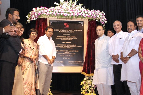 Arun Jaitley KTR inaugurates Symbiosis International University