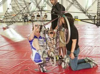 Human powered helicopter stays up for 50 sec
