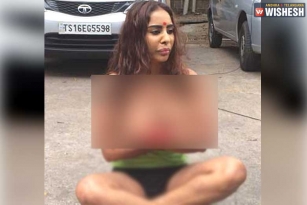 Controversial Actress Sri Reddy Turns Half Naked: Arrested