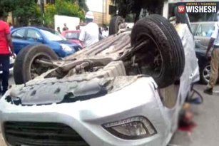 Speeding Car Hits Divider In Banjara Hills; Driver Dead, Two Critical