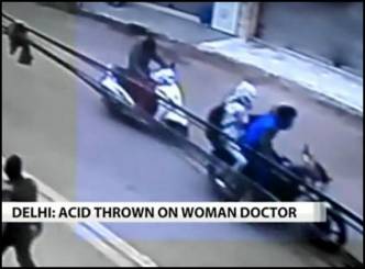 Acid Attack on Woman caught on TV