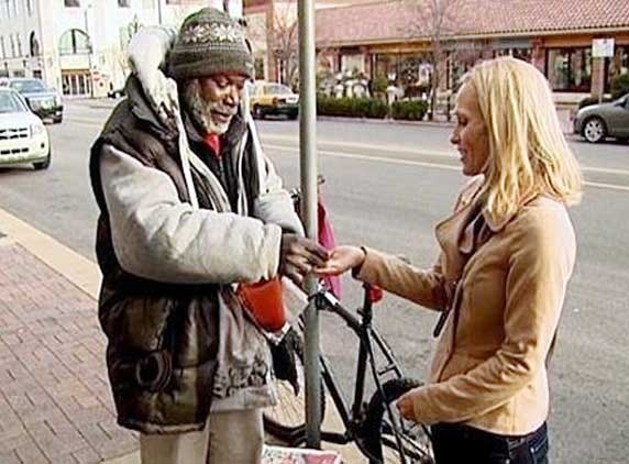 Homeless man returns DIAMOND RING! 