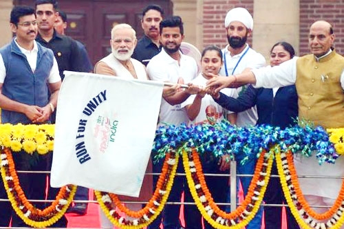 pm modi flags off run for unity on sardar patel 142nd birth anniversary