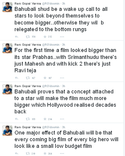 RGV tweets on Baahubali, Prabhas Baahubali