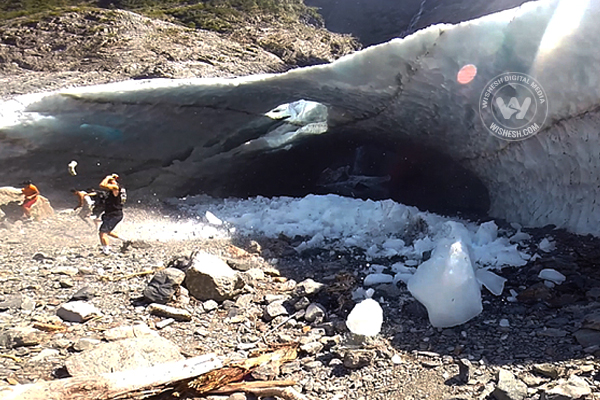Ice cave collapse