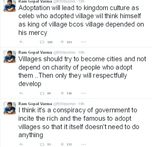 RGV Tweets village adoption