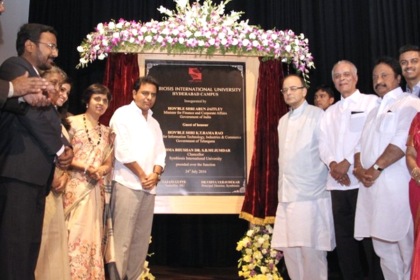 Arun Jaitley KTR inaugurates Symbiosis International University
