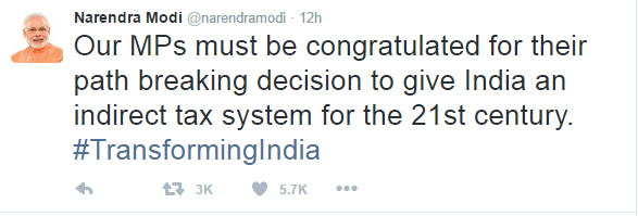 Narendra Modi GST Bill tweets
