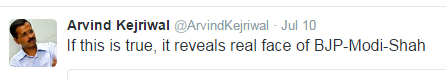 Arvind Kejriwal tweet
