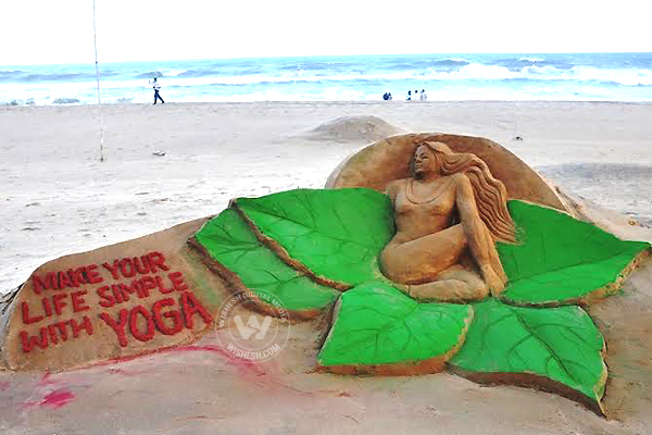 International Yoga Day sand art