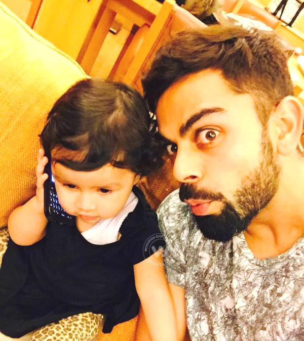 Virat Kohli with Dhoni daughter Ziva Dhoni