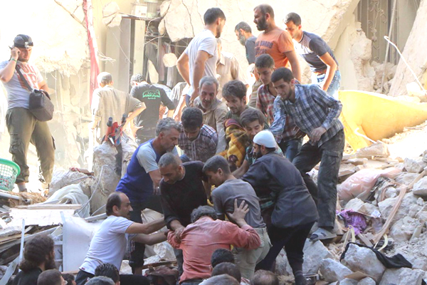 Russian Warplanes Airstrike in Aleppo