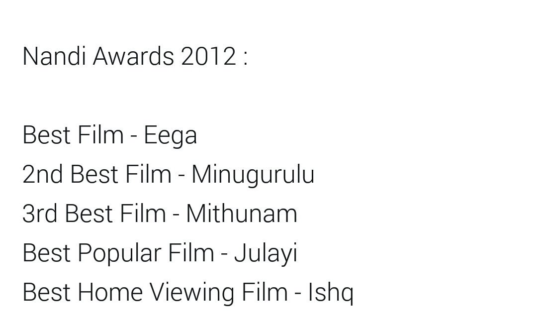 Nandi Awards 2012 2013 List