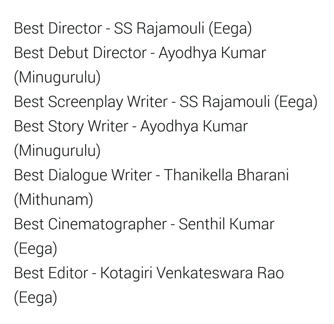 Nandi Awards 2012 2013 List