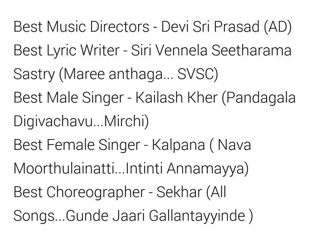 Nandi Awards 2012 2013 List