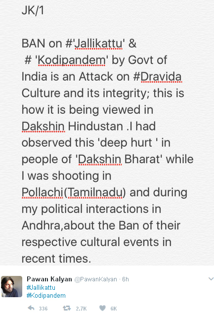 Pawan Kalyan Jallikattu Tweets