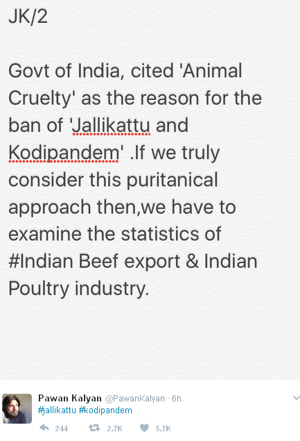 Pawan Kalyan Jallikattu Tweets