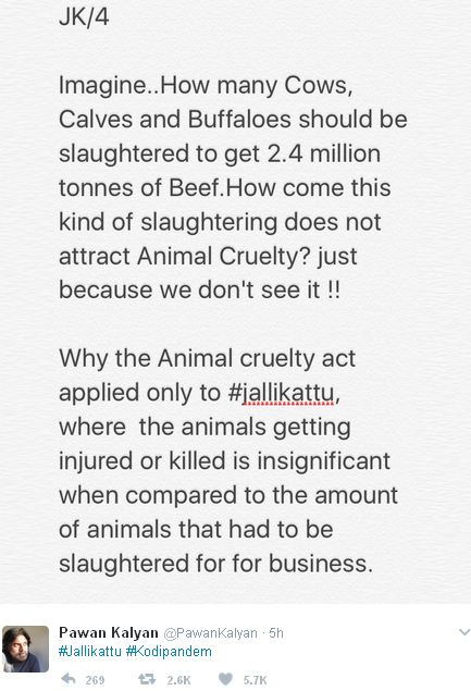 Pawan Kalyan Jallikattu Tweets