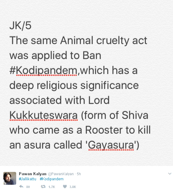 Pawan Kalyan Jallikattu Tweets