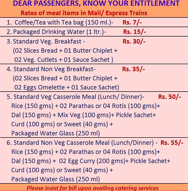 Railway Rate Card