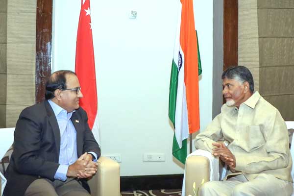 Singapore Minister Iswaran Meets Chandra Babu Pics