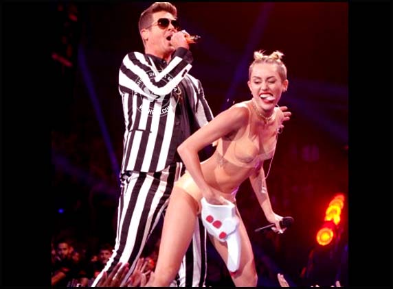 Miley Cyrus and Robin Thicke