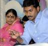 YS Vijayalakshmi, Y Bharati, mother arrives at jail to meet son, Jagan reddy