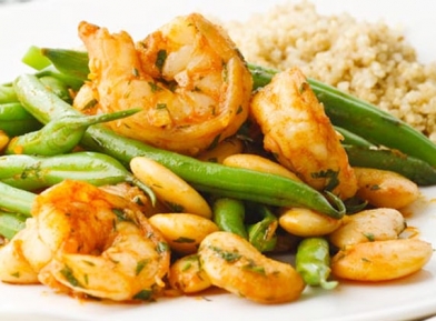 Paprika shrimp and butter Beans Saute