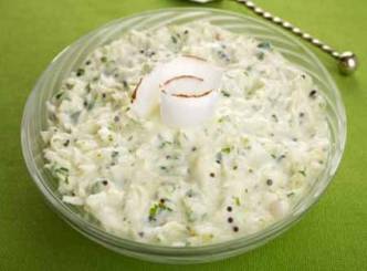 Coconut chutney with spring garlic