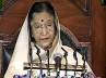 T cong members, Pratibha Patil’s speech in Parliament, t cong members disrupt patil s speech in parliament with jai telangana slogans, Pratibha patil