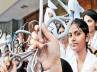 junior doctors gandhi hospital, hyderabad junior doctors, jr drs protest again, Junior doctors