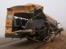 Accident to school Bus, accident to school bus, school bus turns turtle 15 injured, School bus