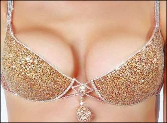 Bra with nothing but Diamonds and Gold