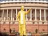 parliament ntr statue, ntr tdp leaders, ntr statue in parliament finally, Ntr statue tdp meira kumar