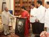 Pranab Mukherjee, union minister of state for HRD, purandareshwari meets prez, Purandareshwari