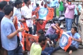 protest, fee reduction, abvp and tgvp protest in nalgonda, Jagadish reddy