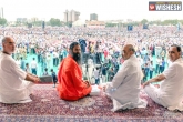 Baba Ramdev, Amit Shah, amit shah ramdev gujarat cm participate in yoga camp in ahmedabad, Yoga
